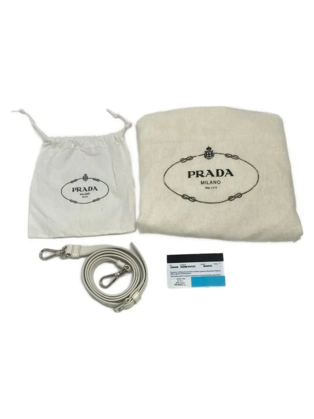 Prada Tote Canapa Grommet Bianco